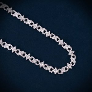 6MM Moissanite Spiked Infinity Link Chain 14K Gold