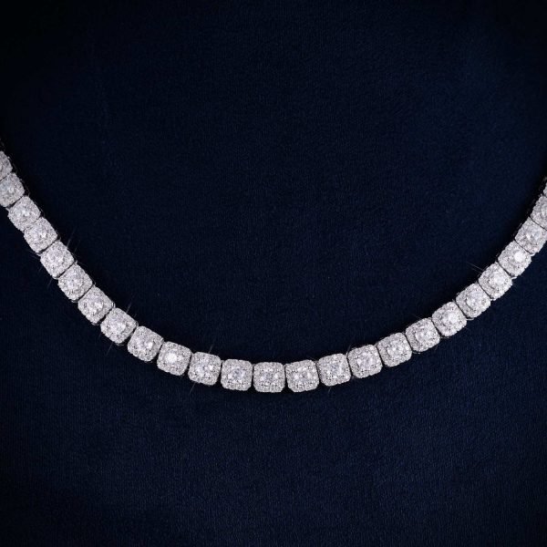 6MM VVS Clustered Tennis Chain 14K Gold - Image 4