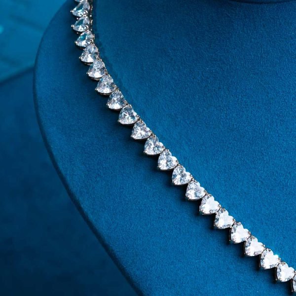 6MM Moissanite Heart Tennis Chain 14K Gold - Image 4