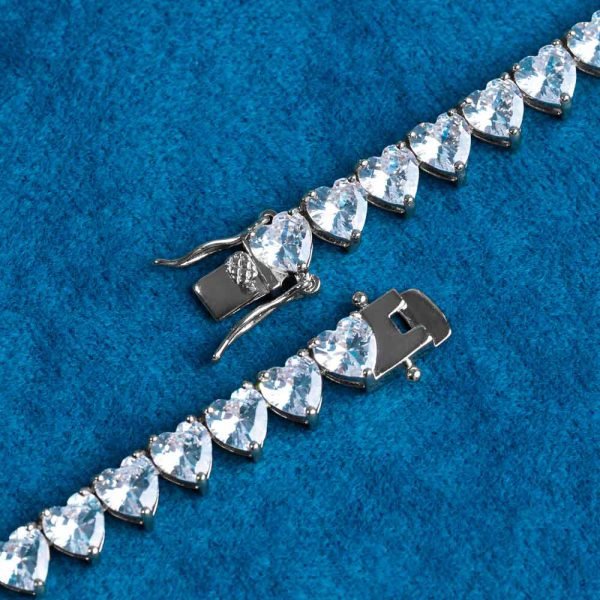 6MM Moissanite Heart Tennis Chain 14K Gold - Image 10