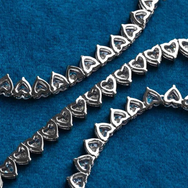 6MM Moissanite Heart Tennis Chain 14K Gold - Image 11