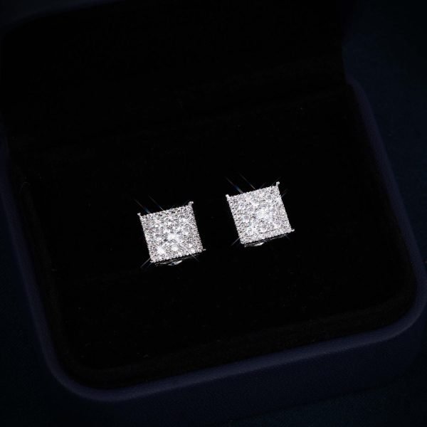 7MM VVS Square Pointer Earrings 14K Gold - Image 5