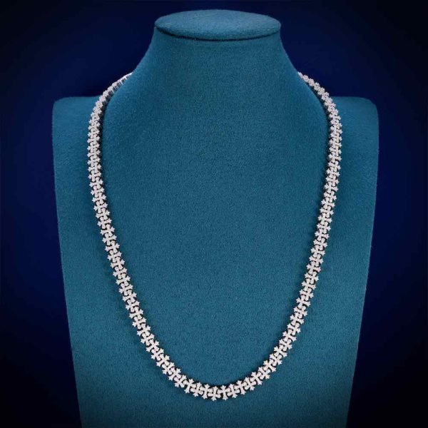 8.5MM Iced Out Cross Link Chain 14K Gold - Image 4