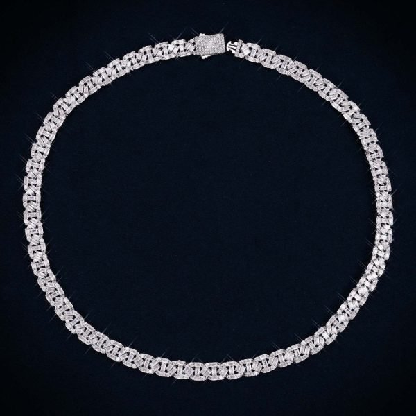 8MM VVS Baguette Mariner Link Chain 14K Gold - Image 4