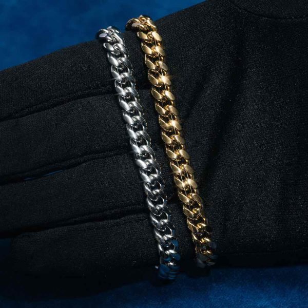 8MM Cuban Link Bracelet 14K Yellow Gold - Image 4