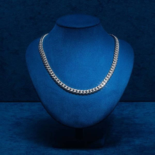 8MM Cuban Link Chain 14K White Gold - Image 2