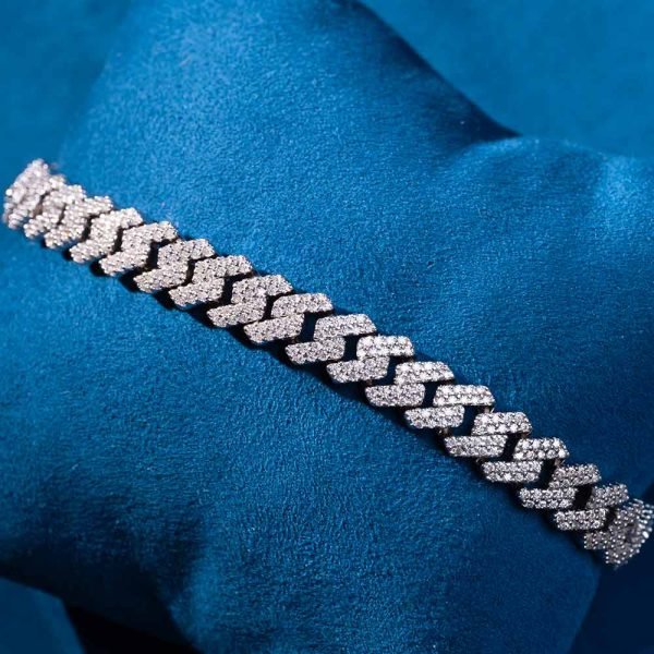 8MM Moissanite Cuban Link Bracelet 14K Gold - Image 6