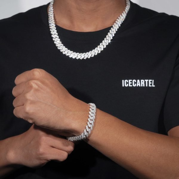 8MM VVS Cuban Link Chain and Bracelet Bundle 14K Gold - Image 3