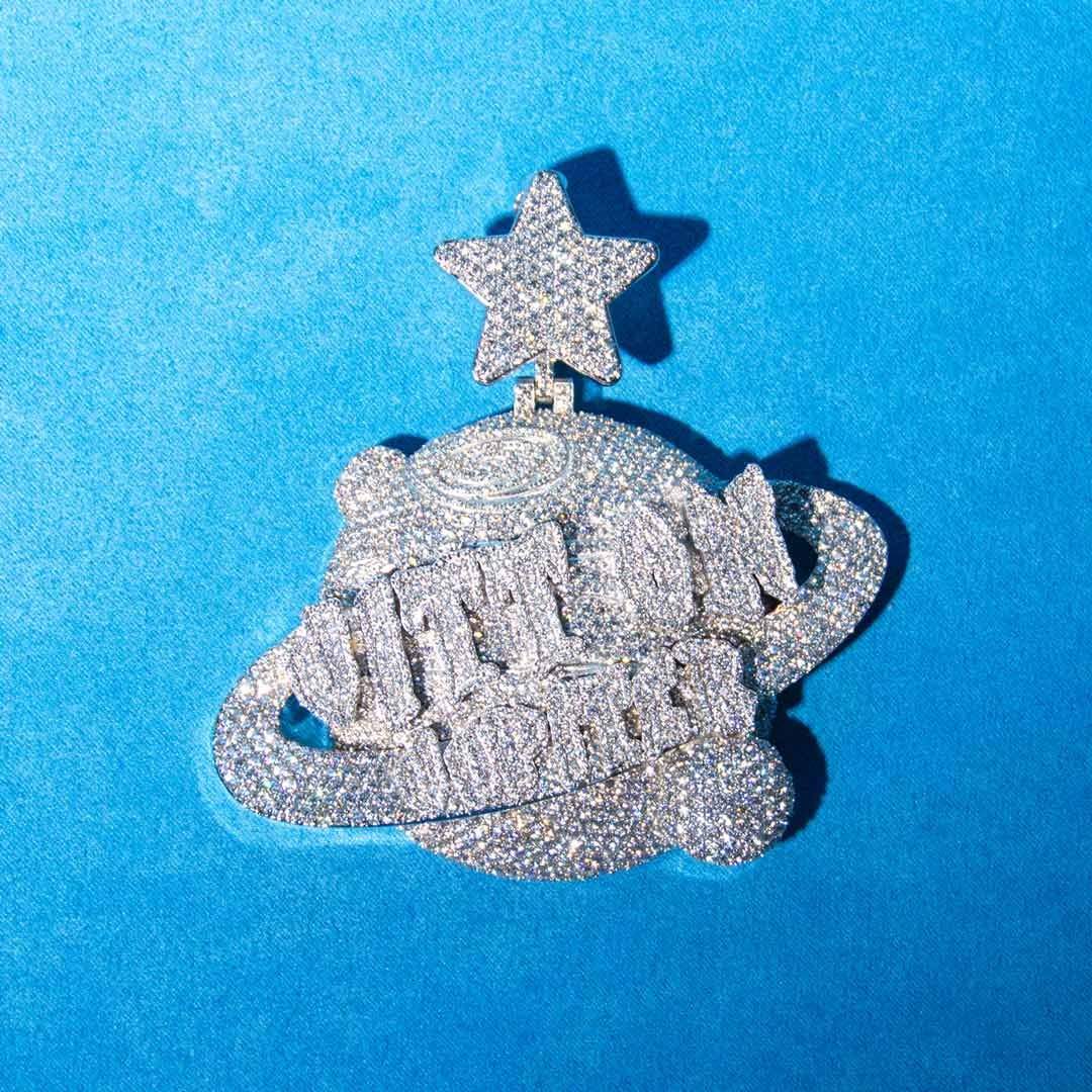 "JITT ON JUPITER" Custom Moissanite Pendant 14K Gold - Image 3