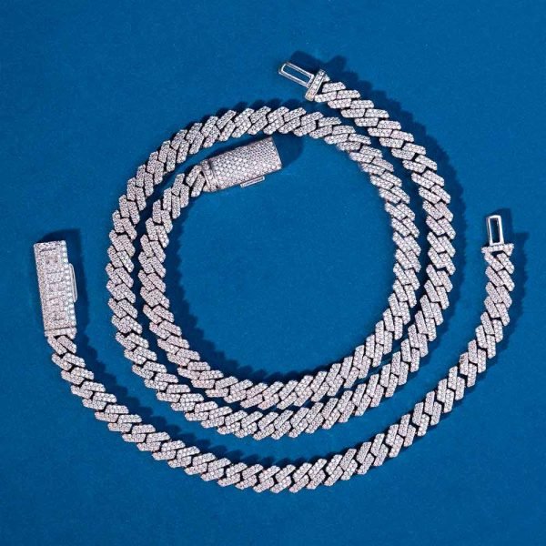 8MM Moissanite Cuban Link Chain/Bracelet Bundle 14K Gold - Image 6