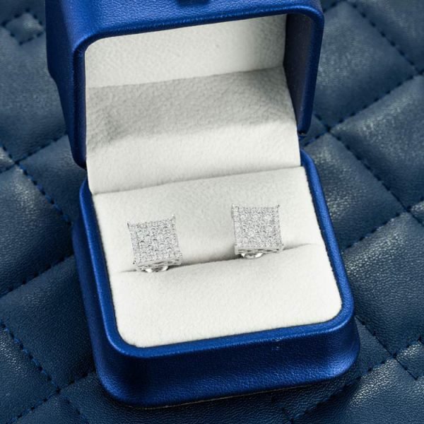 9MM Moissanite Square Earrings 14K Gold - Image 8