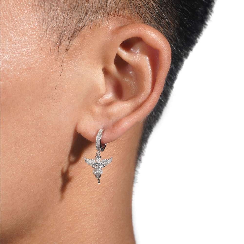 Angel Drop Moissanite Earrings 14K Gold - Image 3