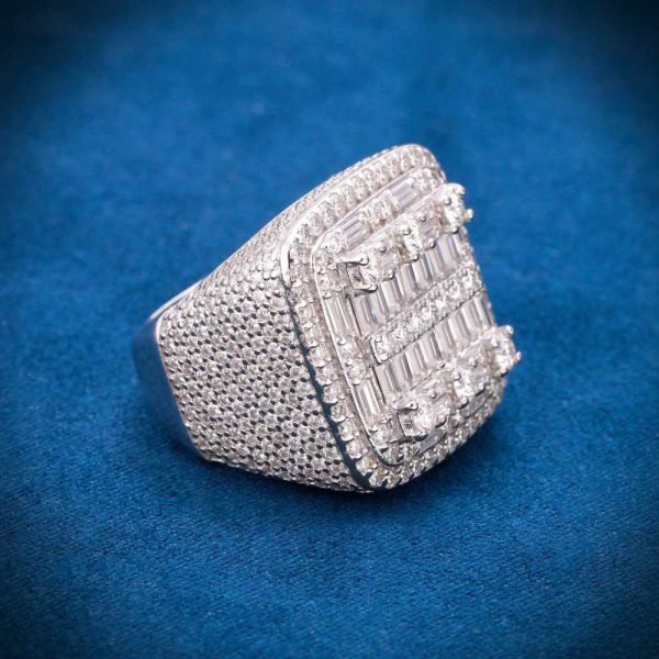 Baguette Cut Moissanite Pinky Ring 14K Gold - Image 4