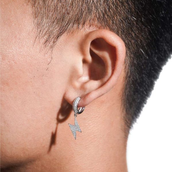 Bolt Drop Moissanite Earrings 14K Gold - Image 3