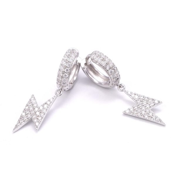 Bolt Drop Moissanite Earrings 14K Gold - Image 2