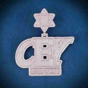 "CEY" Custom Moissanite Pendant 14k Gold