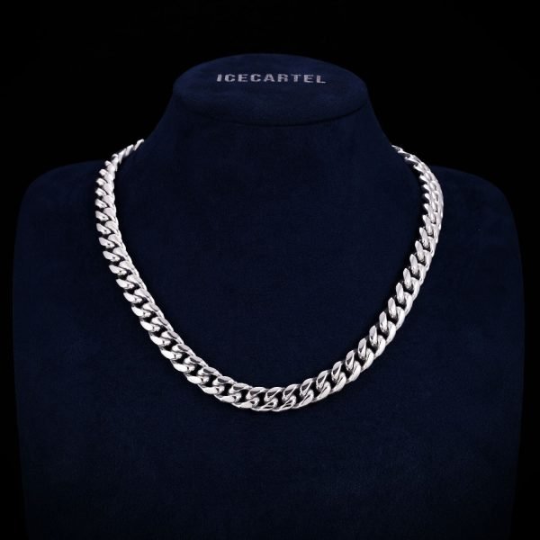 Cuban Link Chain with Iced Clasp 14K Gold (ALL SIZES) - Image 10