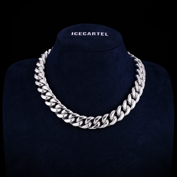 Cuban Link Chain with Iced Clasp 14K Gold (ALL SIZES) - Image 8