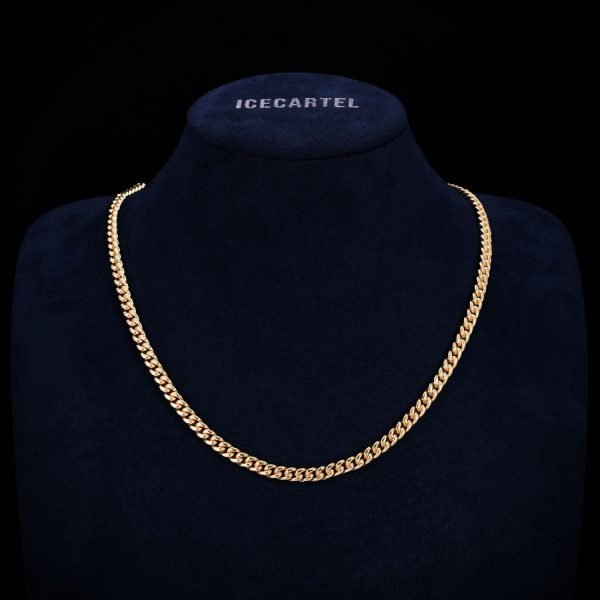 Cuban Link Chain with Iced Clasp 14K Gold (ALL SIZES) - Image 14