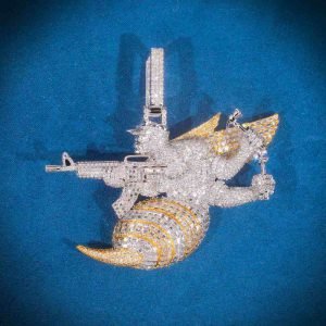 Custom Hornet Pendant 14K Two Tone