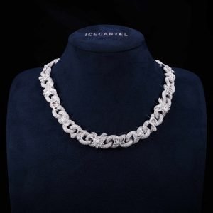 20MM Custom Moissanite Infinity Link Chain 14K Gold