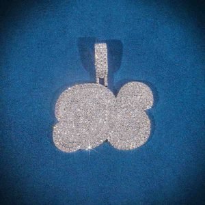 Custom Moissanite "DS" Pendant