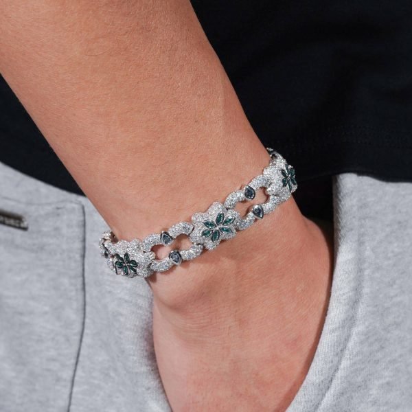 13MM Double Accent Moissanite Cuban Link Bracelet 14K - Image 3