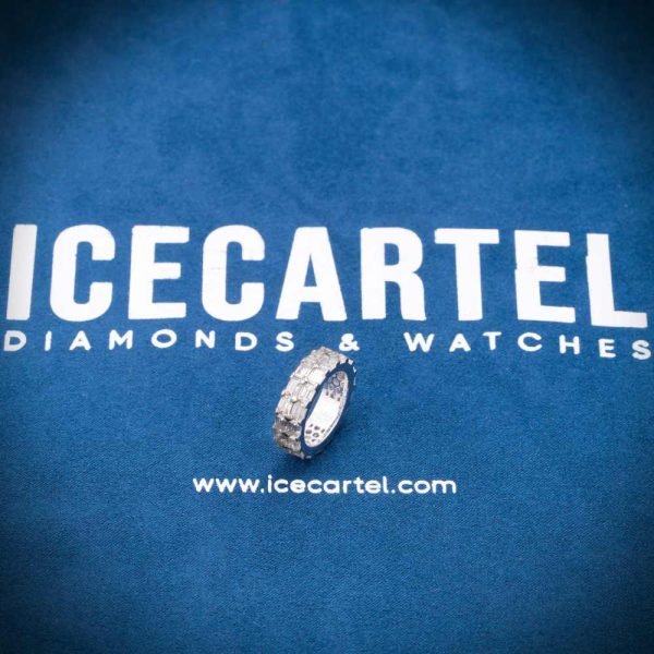 Double Row Moissanite Baguette Ring 14K Gold - Image 3