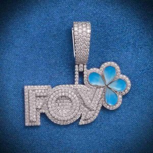 "FOY" Custom Moissanite Pendant 14K Gold