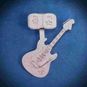 "GUITAR" Custom Moissanite Pendant 14K Gold
