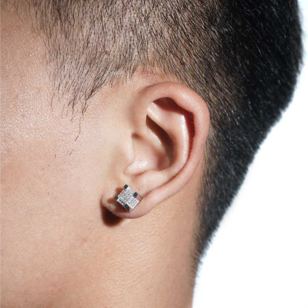 Giant Prong Moissanite Earrings 14K Gold - Image 3