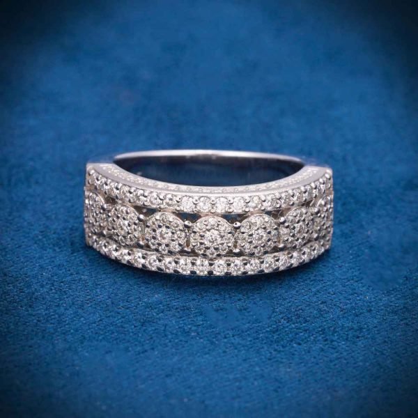 Halo Cluster Channel Set Moissanite Ring 14K Gold - Image 2