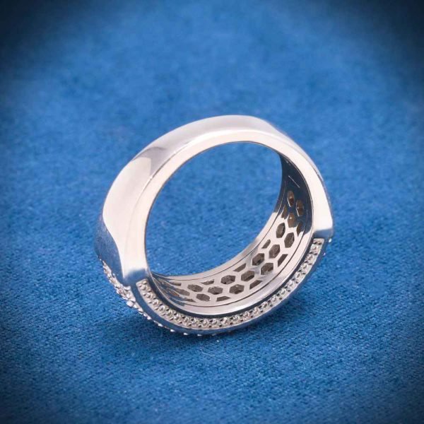 Halo Cluster Channel Set Moissanite Ring 14K Gold - Image 6