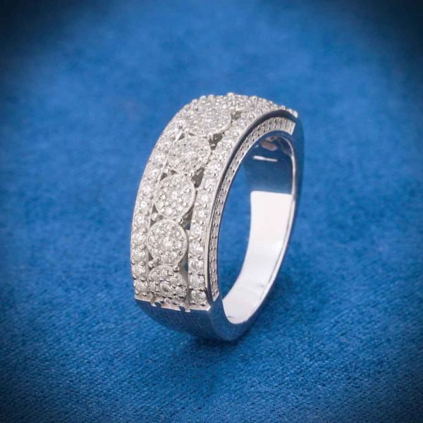 Halo Cluster Channel Set Moissanite Ring 14K Gold - Image 4