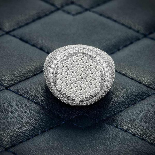 Moissanite Hexagon Signet Ring 14K Gold - Image 4