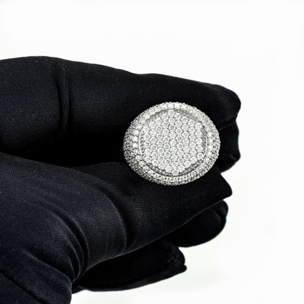 Moissanite Hexagon Signet Ring 14K Gold - Image 2