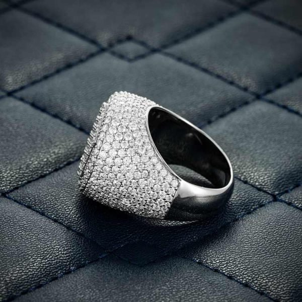 Moissanite Hexagon Signet Ring 14K Gold - Image 6