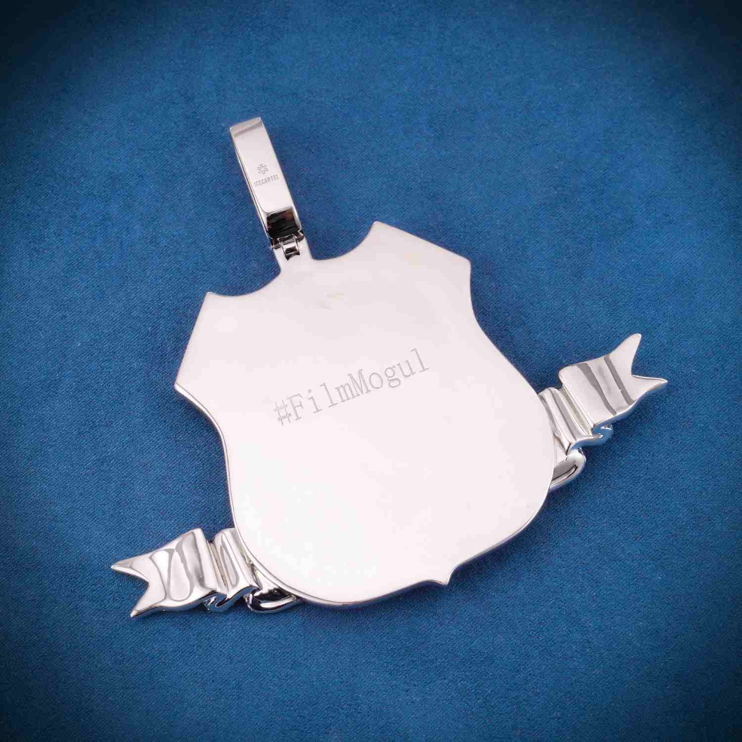 "JF" Custom Logo Moissanite Pendant 14K Gold - Image 4