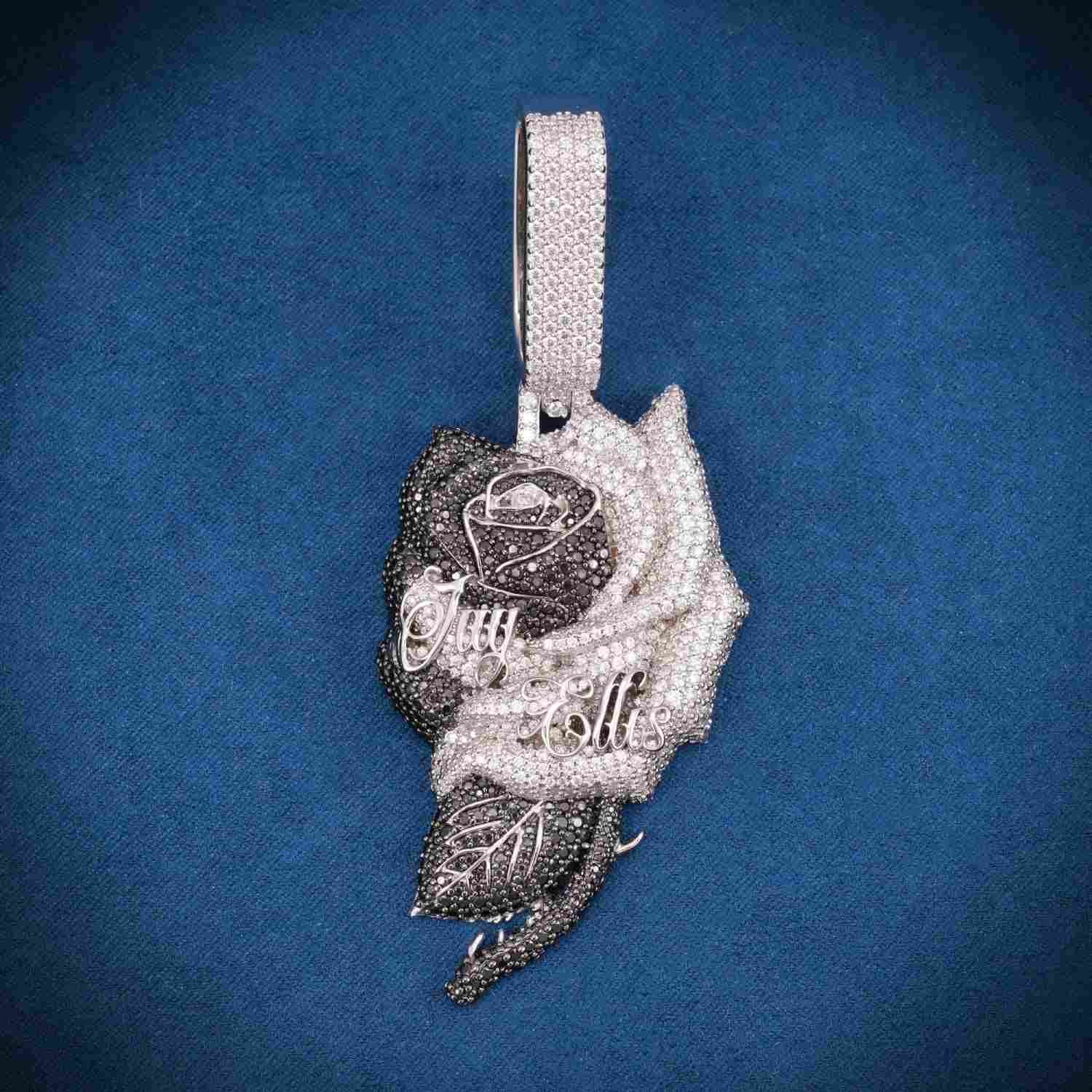 "Jay Ellis" Custom Moissanite Logo Pendant 14k Gold