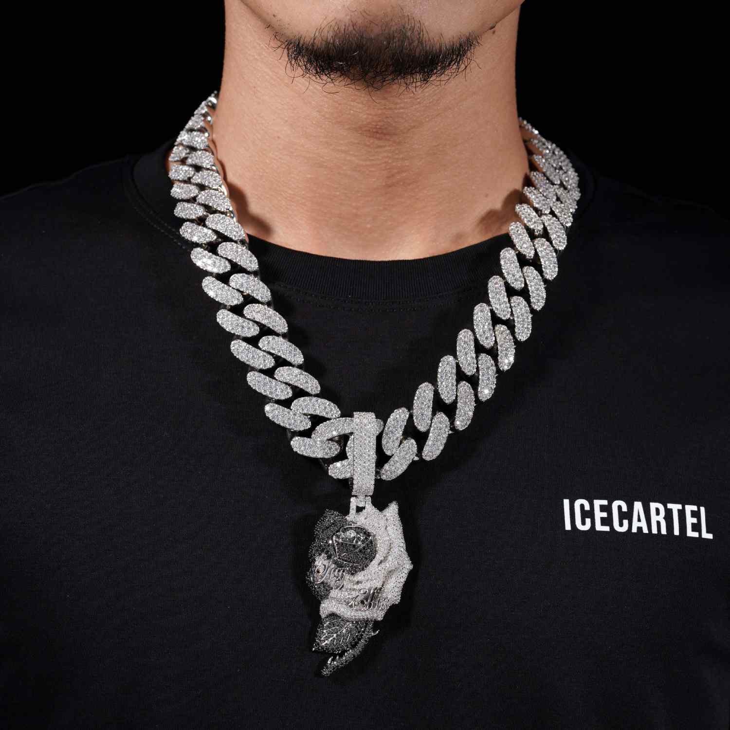 "Jay Ellis" Custom Moissanite Logo Pendant 14k Gold - Image 3