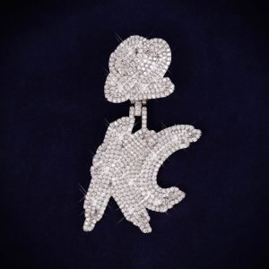 "KC" Custom Moissanite Pendant 14K Gold