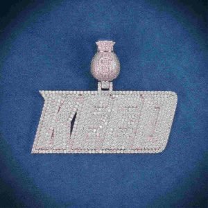 "KEED" Custom Moissanite Pendant 14K Gold