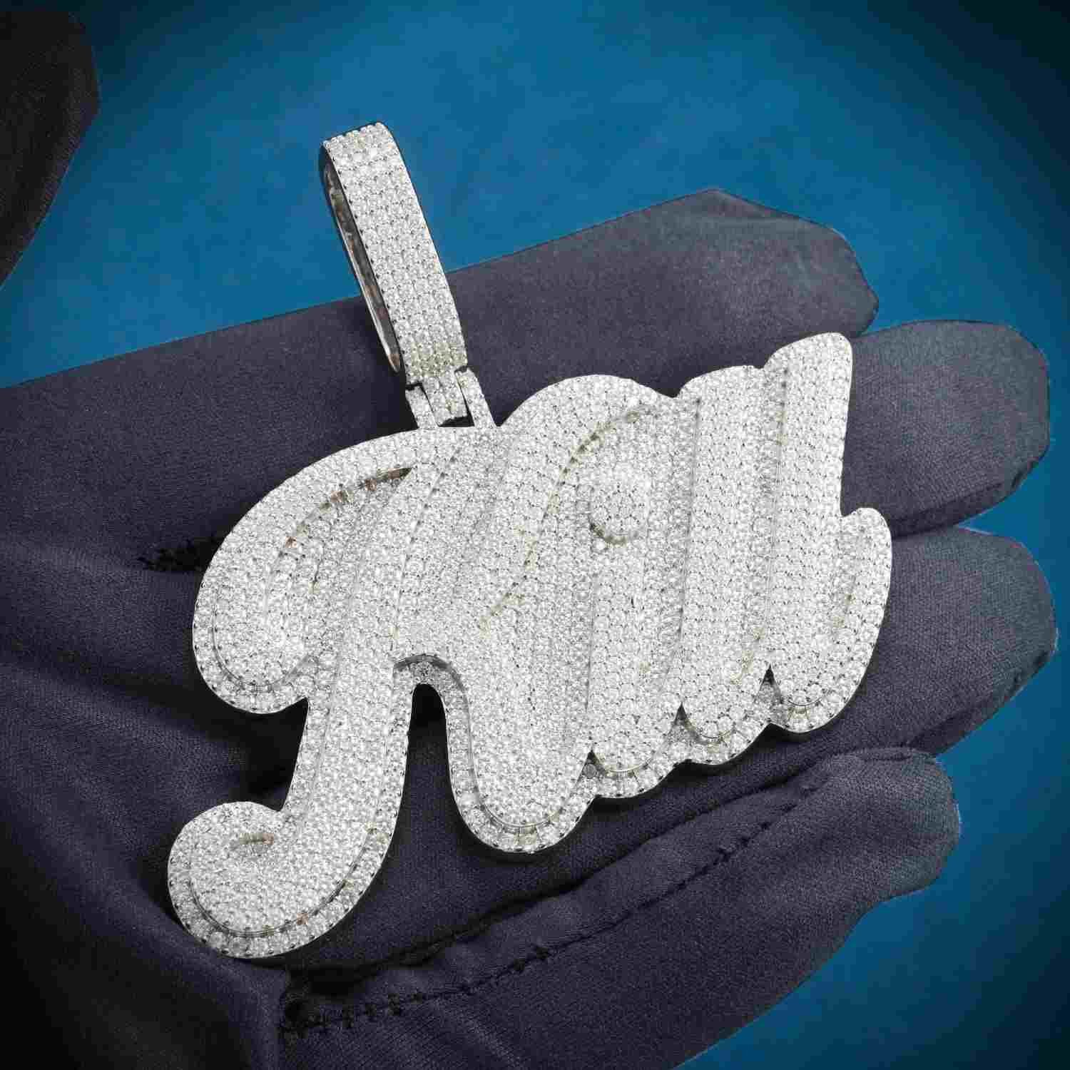 "KILL" Custom Moissanite Pendant 14K Gold - Image 4