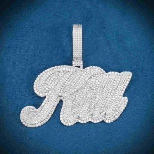 "KILL" Custom Moissanite Pendant 14K Gold