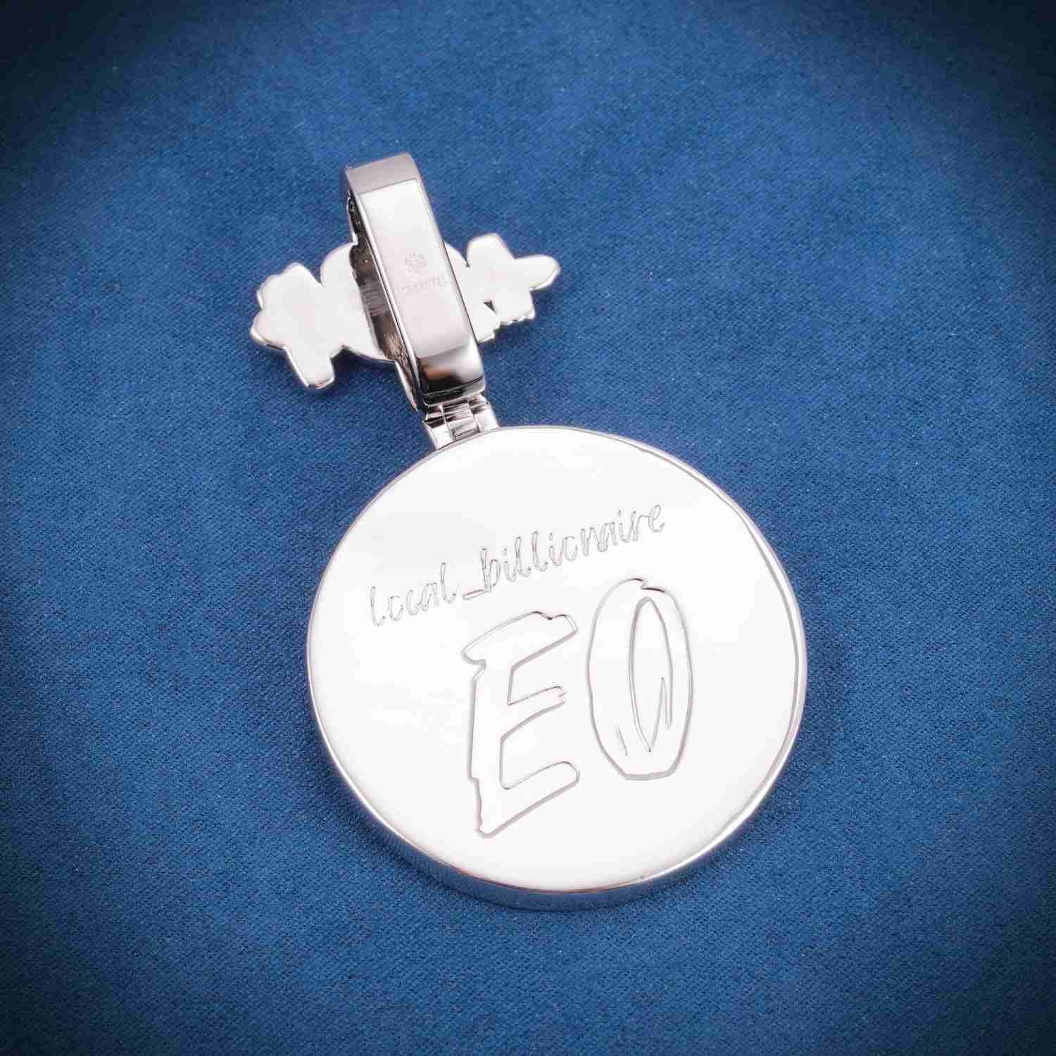 "LB" Custom Moissanite Pendant 14k Gold - Image 5