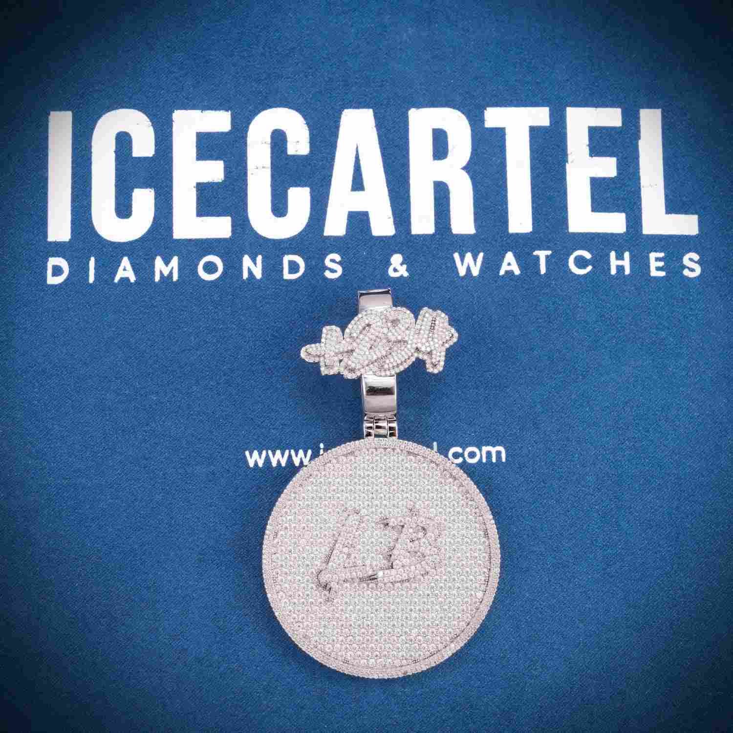 "LB" Custom Moissanite Pendant 14k Gold - Image 6