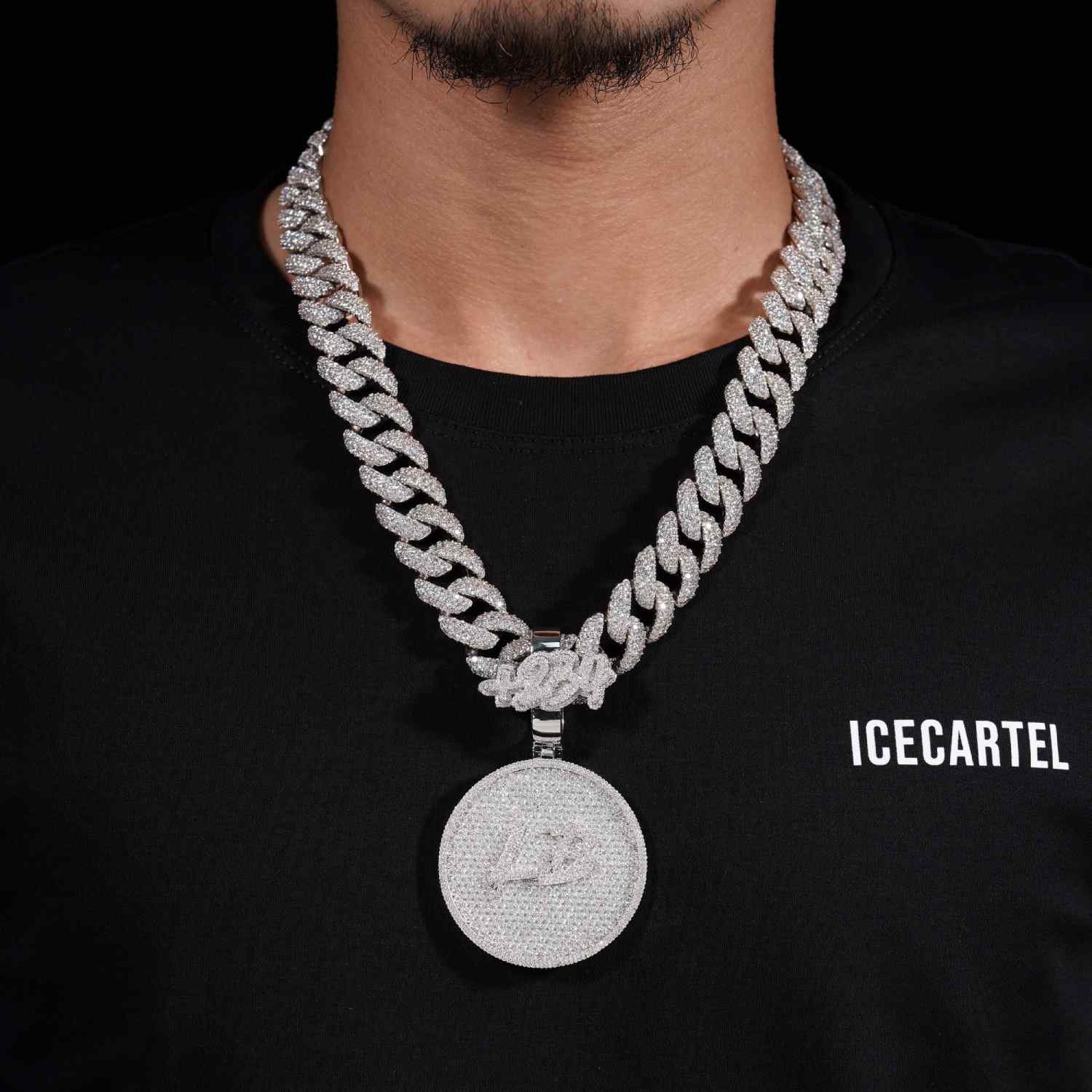 "LB" Custom Moissanite Pendant 14k Gold - Image 3