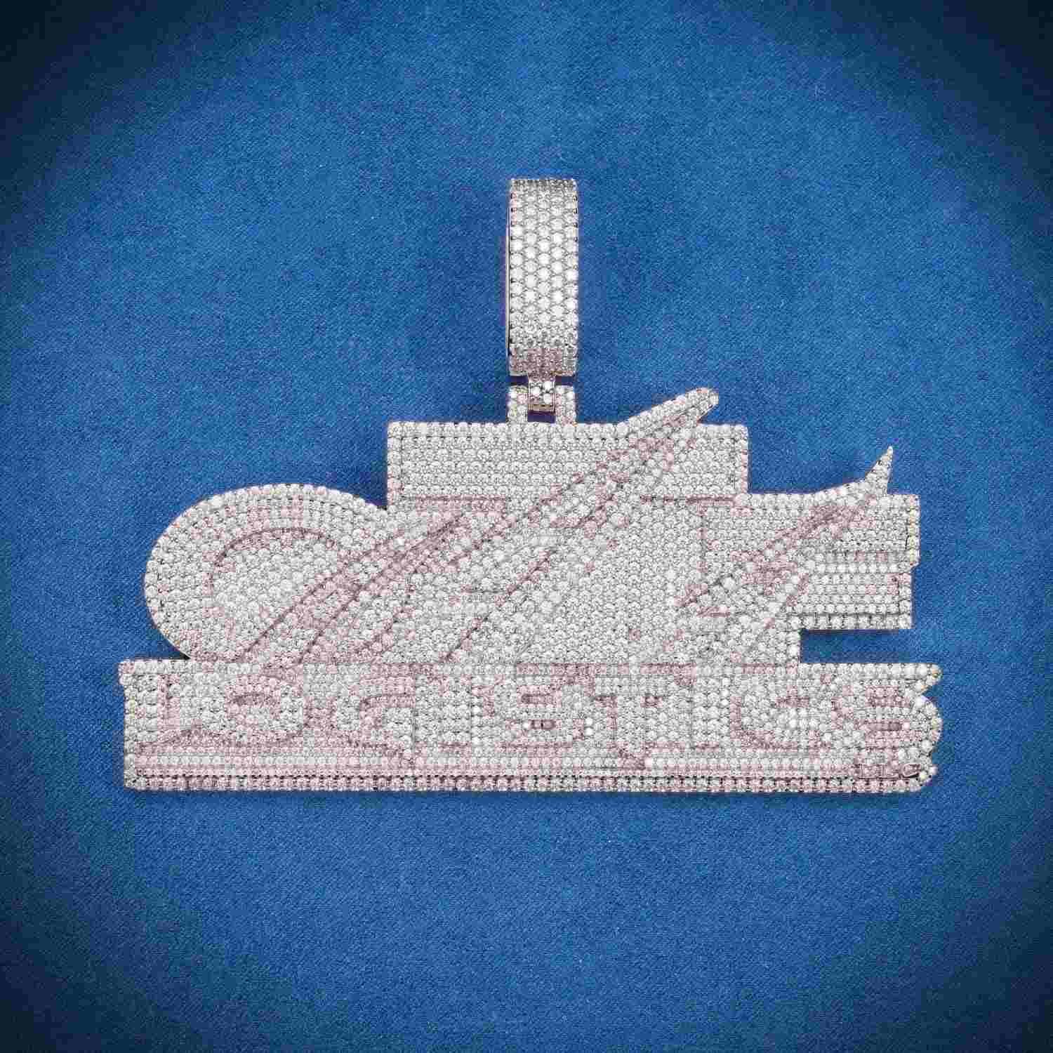 "LOGISTICS" Custom Moissanite Pendant 14K Gold - Image 2