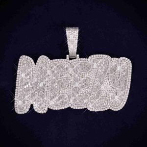 "MEEZY" Custom Moissanite Pendant 14K Gold