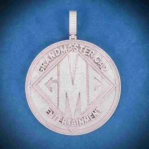 "M" Custom Moissanite Pendant 14K Gold